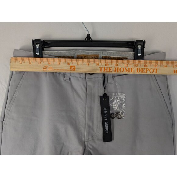 Nifty Genius Pants Mens 32 Gray Chino Slim Fit Stretch - Picture 7 of 9